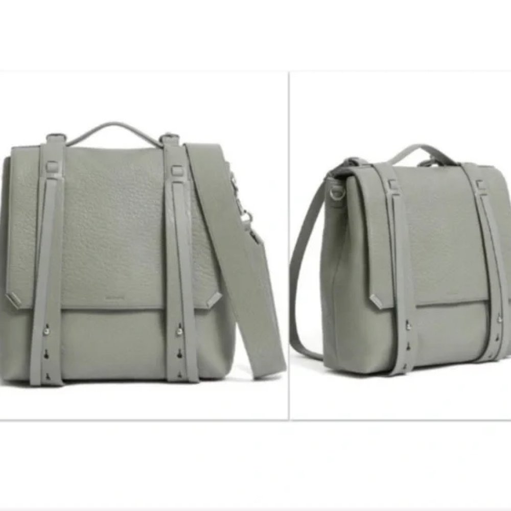 SHOP CLOSING / FINAL PRICE: All Saints Vincent blue-gray leather backpack
